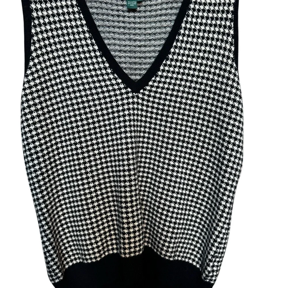 Polo Ralph Lauren‎ Lambswool Sleeveless Sweater Vest Fall Navy Plaid M